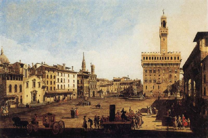 Bernardo Bellotto Piazza della Signoria in Florence oil painting image
